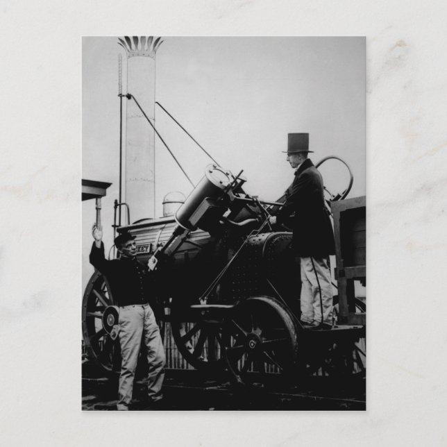 Cartão Postal Réplica do Rocket de Stephenson, 1929 (Frente)