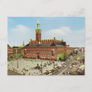 Cartão Postal Réplica Vintage Dinamarca, Copenhaga, Câmara Mun