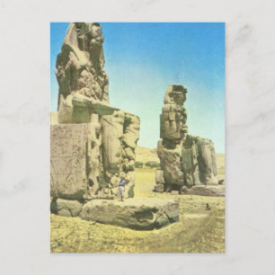 Cartão Postal Replica Vintage image, Egito, Colossos of Memnon,