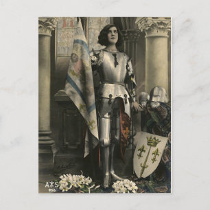 Cartão Postal Representação Antiga de Joana d'Arc