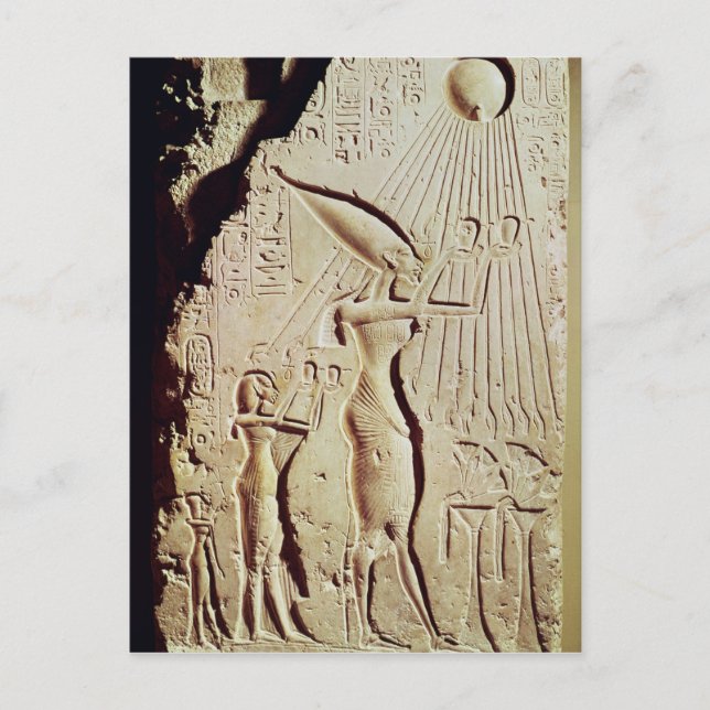 Cartão Postal Representando Amenophis IV, Nefertiti e Filha (Frente)