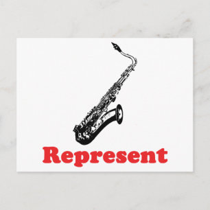 Cartão Postal Representante Saxofone