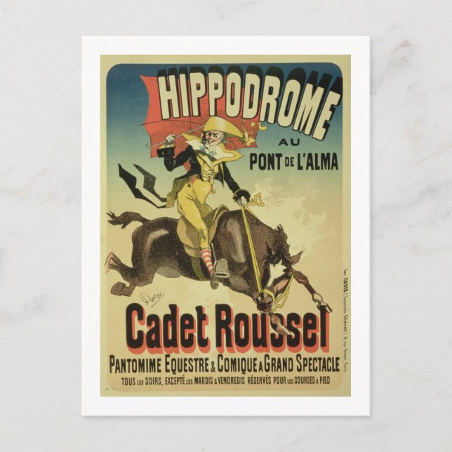 Cartão Postal Reprodução de um poster publicitário "Cadet Rousse (Frente)