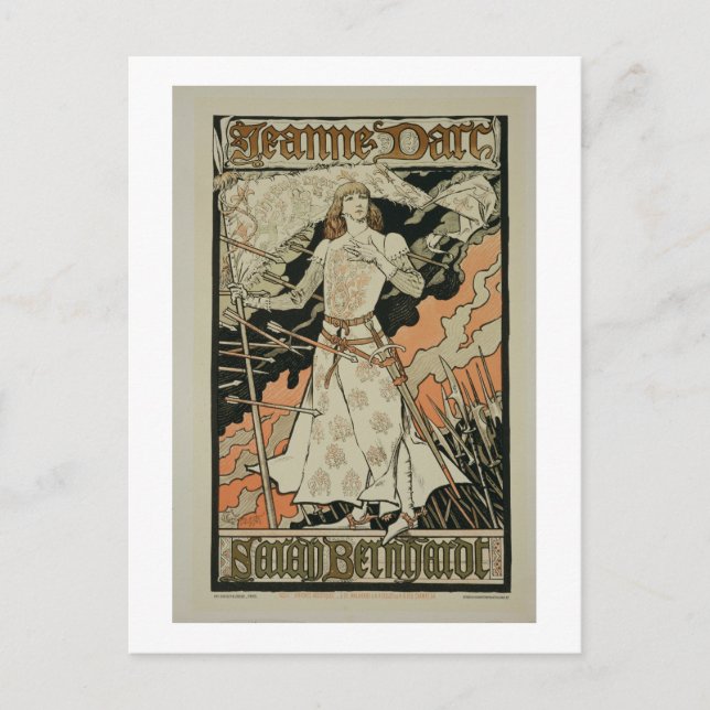 Cartão Postal Reprodução de uma poster publicitária "Joan of Arc (Frente)