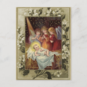 Cartão Postal Reprodução Vintage da Natividade de Natal