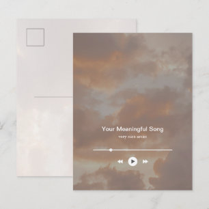 Cartão Postal Reprodutor de Música Minimalista Sonhador e música