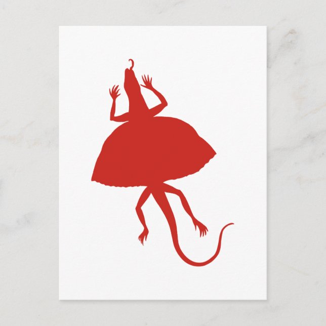 Cartão Postal Réptil vermelho (Frente)