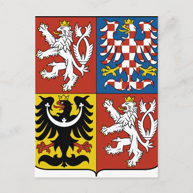 Cartão Postal República Checa Casaco de armas CZ (Frente)