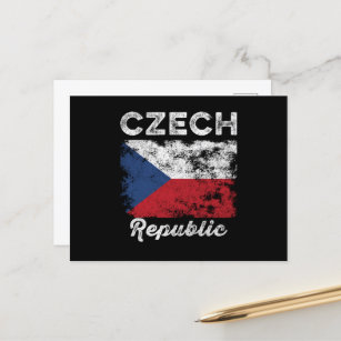 Cartão Postal República Checa Flag Vintage - Bandeira Checa