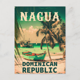 Cartão Postal República Dominicana de Nagua - Retro Vintage 80s
