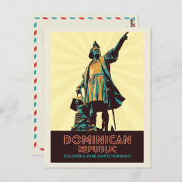 Cartão Postal República Dominicana, estátua Colombo, Caribe Pos