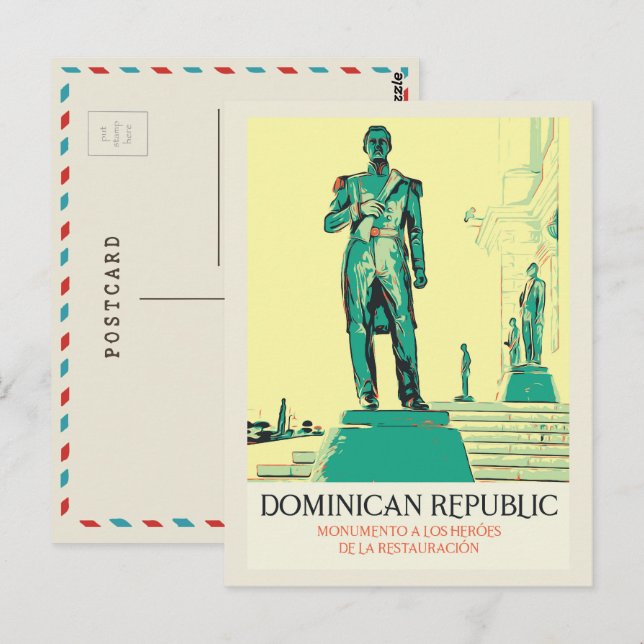 Cartão Postal República Dominicana, Heróis do Posto de Restauraç (Frente/Verso)