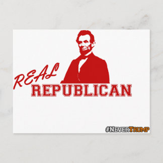 Cartão Postal Republicano Real, Lincoln, Nunca Trump