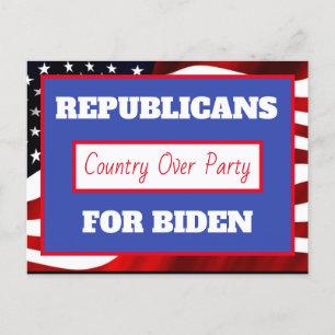 Cartão Postal Republicanos por Joe Biden, Partido a Favor do Paí