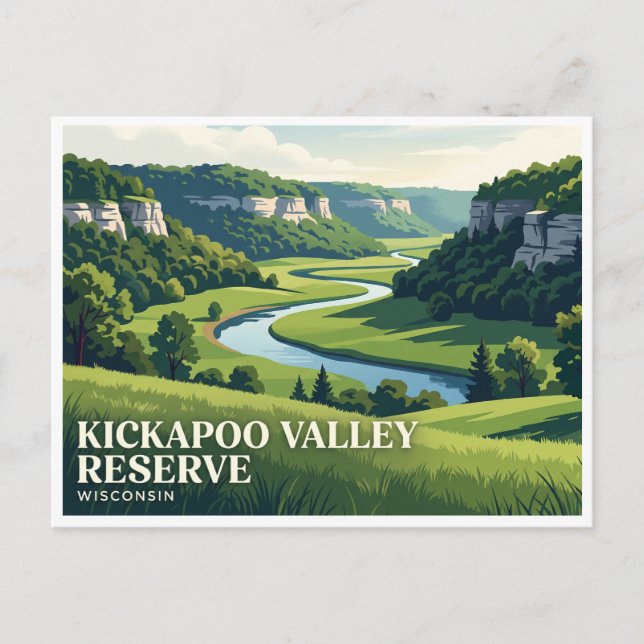 Cartão Postal Reserva Kickapoo Valley La Farge (Frente)