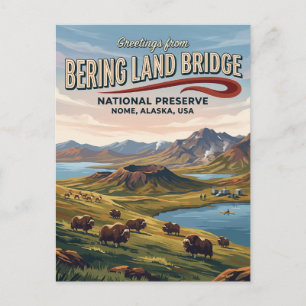 Cartão Postal Reserva Nacional da Ponte Terrestre de Bering EUA
