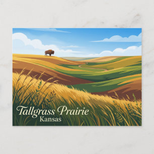 Cartão Postal Reserva Nacional Tallgrass Prairie EUA