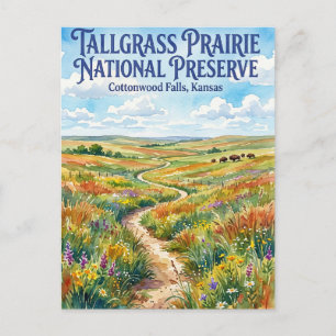 Cartão Postal Reserva Nacional Tallgrass Prairie EUA