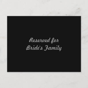 Cartão Postal Reservado para a família da noiva