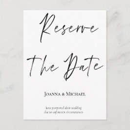 Cartão Postal Reservar a Data Novo Anúncio de Data de Casamento