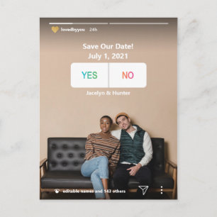 Cartão Postal Reserve a Data   Único Instagram de Diversão de 