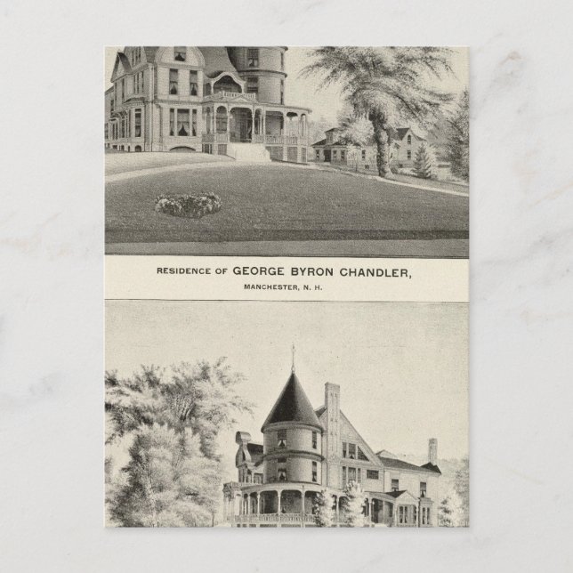 Cartão Postal Residência Chandler, Manchester, NH (Frente)