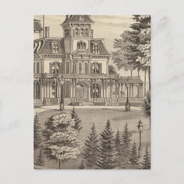 Cartão Postal Residência do Baxter HH Genl em Rutland Vermont (Frente)