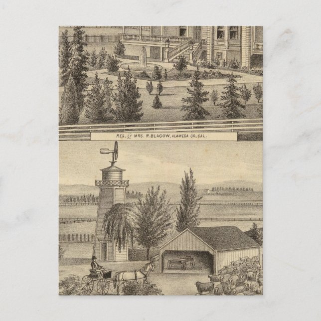 Cartão Postal Residência negra, fazenda (Frente)