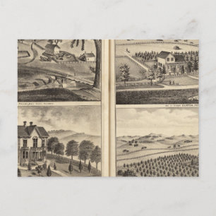 Cartão Postal Residências de WA Lewis, John Fritsch, Hugh Gasto