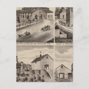 Cartão Postal Residências e cervejarias em Rochester, Minnesota