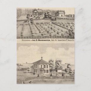 Cartão Postal Residências e fazendas de Warrington