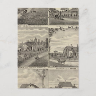 Cartão Postal Residências, Fazendas, Mill em Litchfield, Minnes