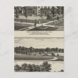 Cartão Postal Residências, Grove, Mills, Fatory, Emporia, Kansa