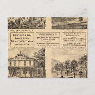 Cartão Postal Residências, hotéis, Titusville, Franklin