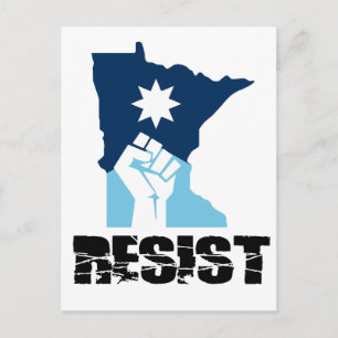 Cartão Postal Resist Minnesota Punho Erguido