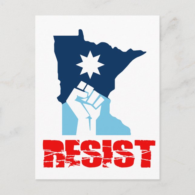 Cartão Postal Resist Minnesota Raised Fist (Frente)