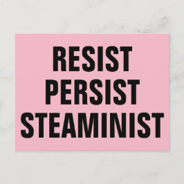 Cartão Postal Resistência a STEAMinist STEAM Resiste STEAM Rosa