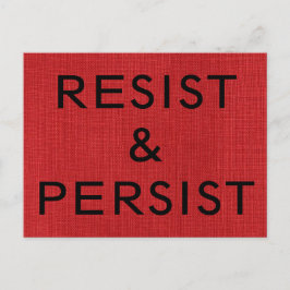 Cartão Postal Resistência e persistência, texto preto na Foto do