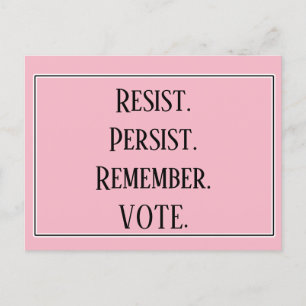 Cartão Postal Resistência Lembre-se da resistência ao voto