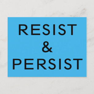 Cartão Postal Resistir ao texto negrito persistente em azul bril