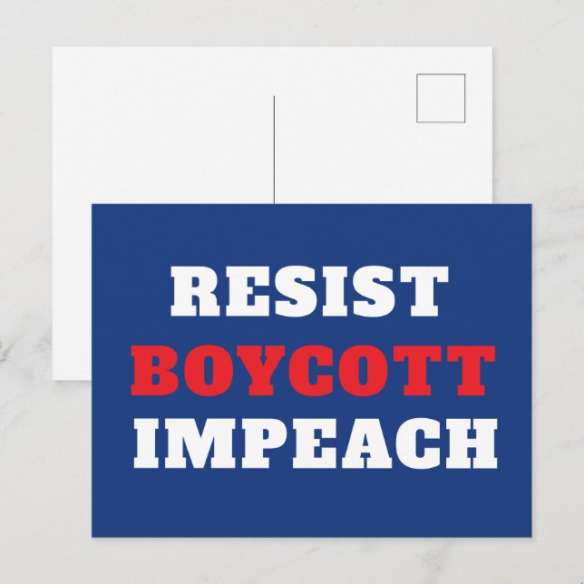 Cartão Postal Resistir Boicote Impeachment  (Frente/Verso)