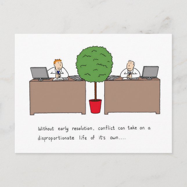 Cartão Postal Resolução de conflitos no local de trabalho, Carto (Frente)