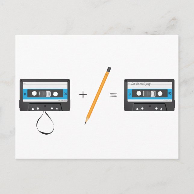 Cartão Postal Resolução de problemas com fitas cassete compactas (Frente)