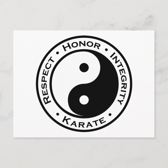 Cartão Postal Respeitar a Honra de Integridade Karate (Frente)