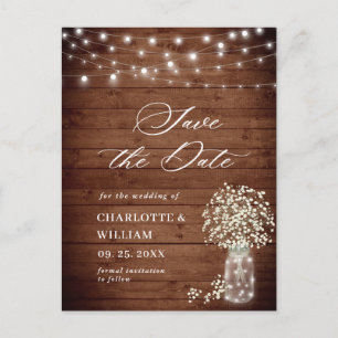 Cartão Postal Respirar Bebê Madeira Rústica Casamento Salvar a D