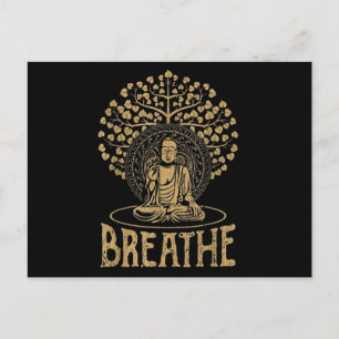 Cartão Postal Respire a Ideia de Buda Yoga e Meditação
