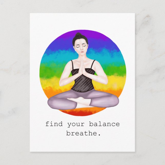 Cartão Postal respire. chakras (Frente)