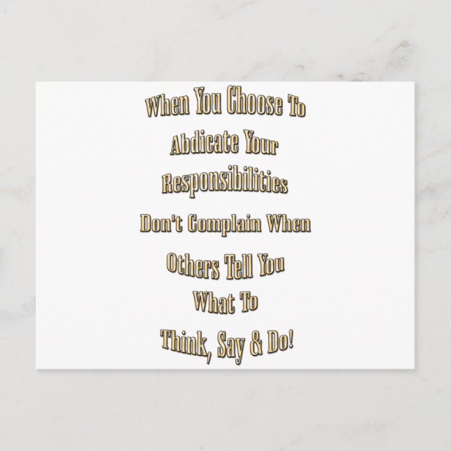 Cartão Postal Responsabilidade (Frente)