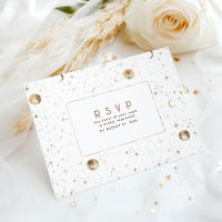 Resposta de Casamento Branco e Dourado Noite Estre