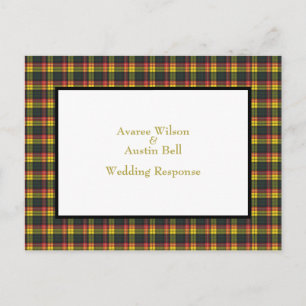 Cartão Postal Resposta de casamento Buchanan Tartan 